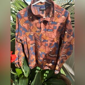 *Vibrant Patagonia Synchilla Snap-T Fleece Small Canyon Block Big Sisu Brown S